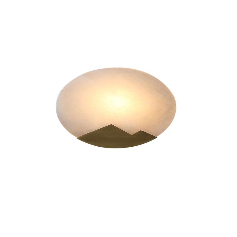 Alabaster Brass Wall Light