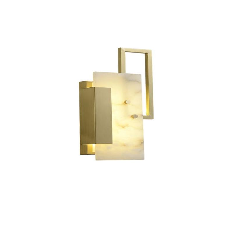 Alabaster Brass Wall Sconce